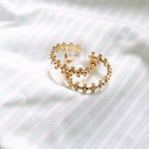 Kendra Scott Jada Gold White Crystal Small Hoop Earrings